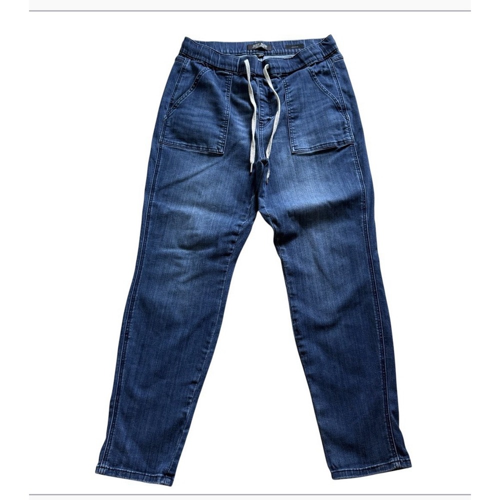 Judy Blue Women's Jogger Jeans Blue Medium Wash Denim Drawstring Pockets 13/31